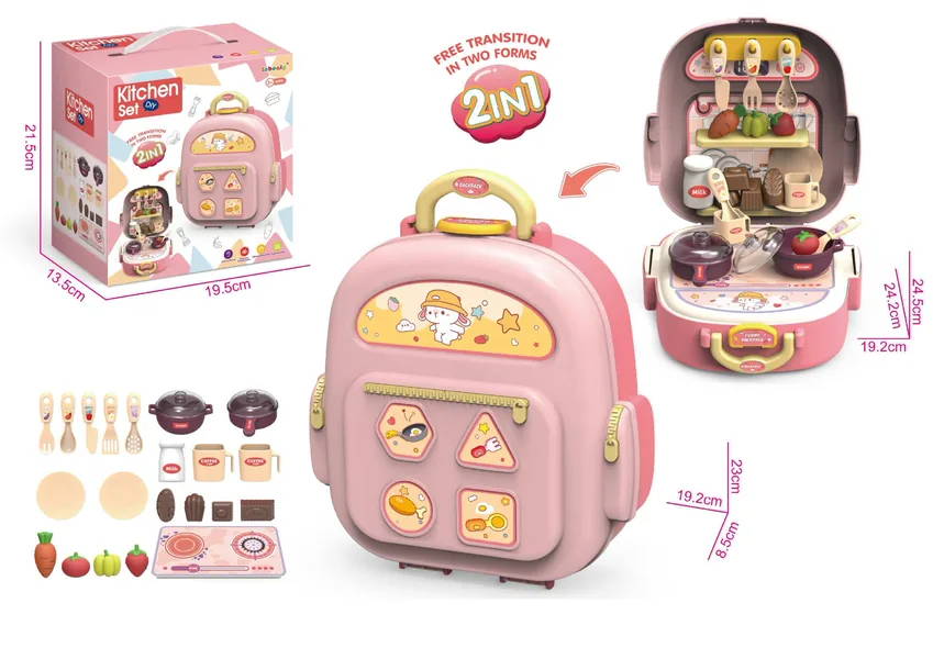 TW283799 Kids 2 in 1 Kitchen Food Set Pretend Play Toy Doctors Orname