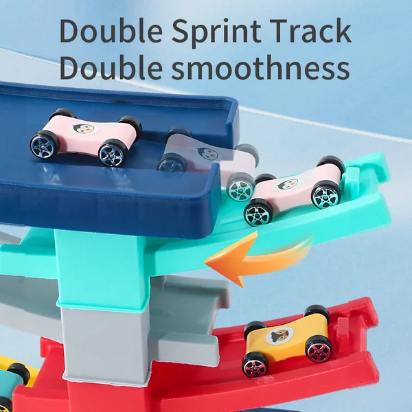 TW304474 Montessori Toy Gliding Car Ramp Slot Toy for Toddler Ramp Ra
