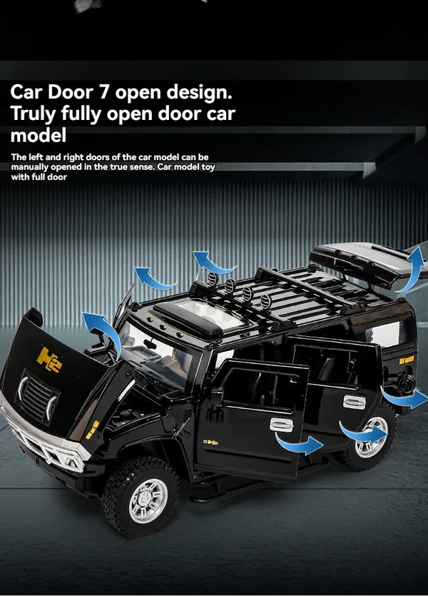 TW301047 1:24 Scale Diecast Toys HUMMER Car Toys Metal Model Collecti