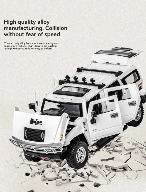 TW301047 1:24 Scale Diecast Toys HUMMER Car Toys Metal Model Collecti