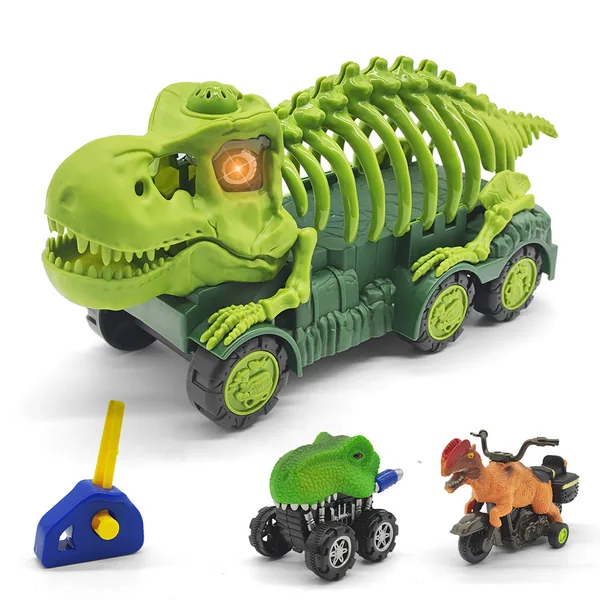 TW271351 Portable Pull Back Dinosaur Car Storage Toy Carrier With Lig