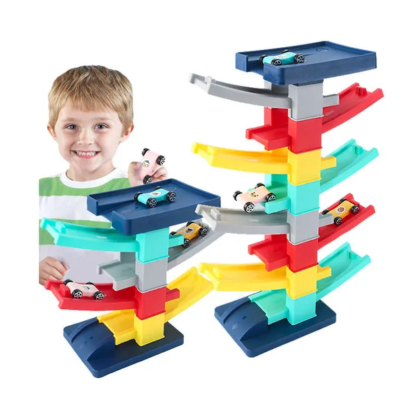 TW304474 Montessori Toy Gliding Car Ramp Slot Toy for Toddler Ramp Ra