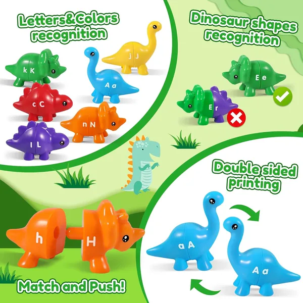 TW302888 Kids Dinosaur Alphabet Matching Toy 26 PCS ABC Letter Learni