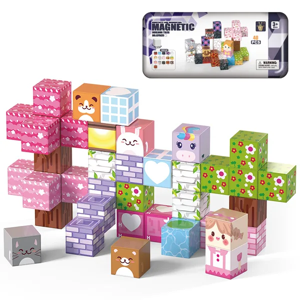 TW341104 40pcs Magnetic Building Blocks Stacking Toys for Kids Learni