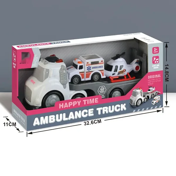 TW311980 Outdoor Toy Sliding Cartoon Ambulance Truck Vehicle With Sou
