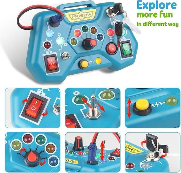 TW341301 Montessori-Inspired LED Lights Busy Board Toy Analog Circuit