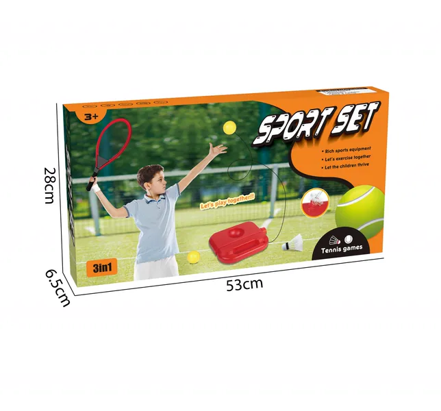 TW304902-Toy 3 in 1 Fashion Safety Tennis Racket Football Trainer Outdoor