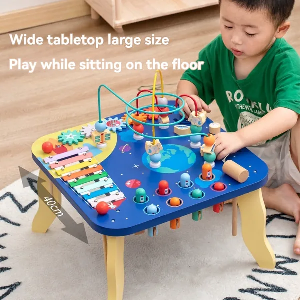 TW305229 5 in 1 Multi-functional Busy Board Montessori Wooden Table S