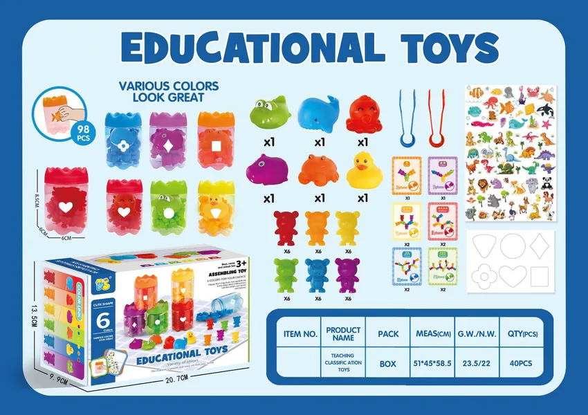 TW312865-Toy Color Sorting Counting Toy Animal Learning Matching Games Mo