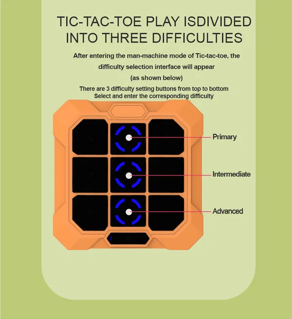 TW324701 Tic Tac Toe Bolt Game 6-in-1 Handheld Puzzle Game Console Po