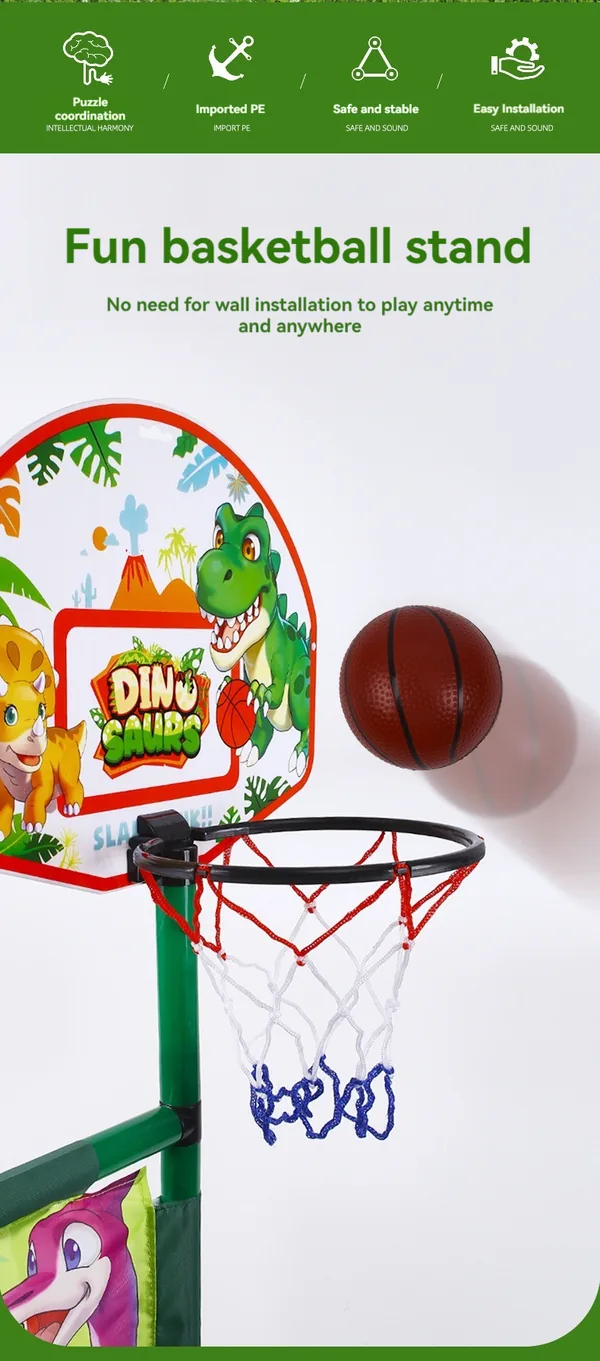 TW304914 3 in 1 Dinosaur Basketball Soccer Plastic Bean Bag Toss Game