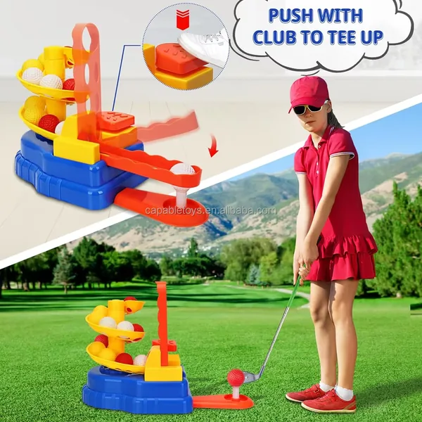 TW305382 Outdoor Golf Game Set for Children Featuring Putting Mat and