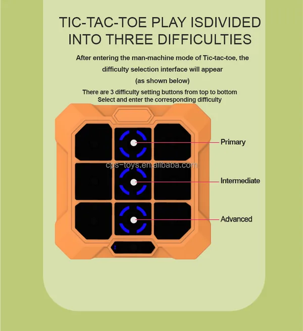 TW324701 Tic Tac Toe Bolt Game 6-in-1 Handheld Puzzle Game Console Po