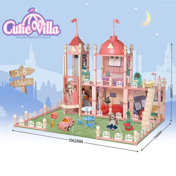 TW261891 Wooden House Cottage House Furniture Toys Set Fully Furnishe