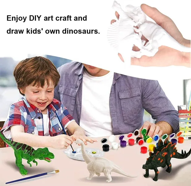 TW268950 Dinosaur Toys for Kids 2 in 1 Dinosaurs Painting Kits and Pu