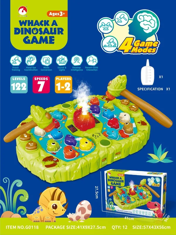 TW303159 Dinosaur Whack Mole Game Toy Animals Interactive Pounding To