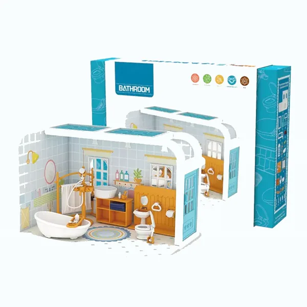TW260999 Kids Educational Toys DIY Bathroom Cottage 3D Furniture Bath