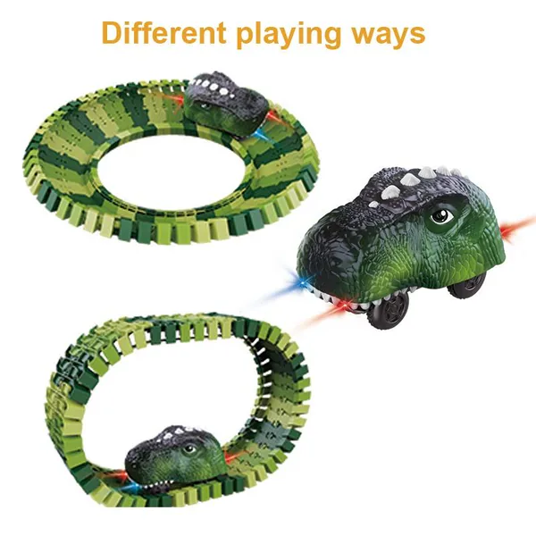 TW272385 Battery Operated 183PCS Dinosaur Track Toy for Kids Slot Car