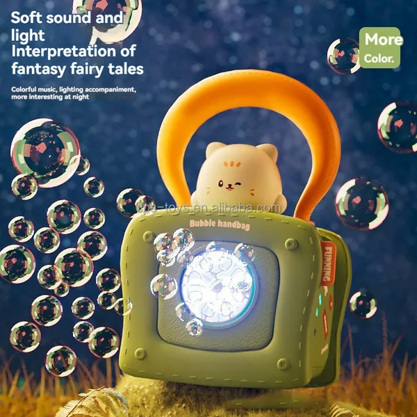 TW306016 Kitten Machine Bubble Gun for Kids with Music Light-up Plast