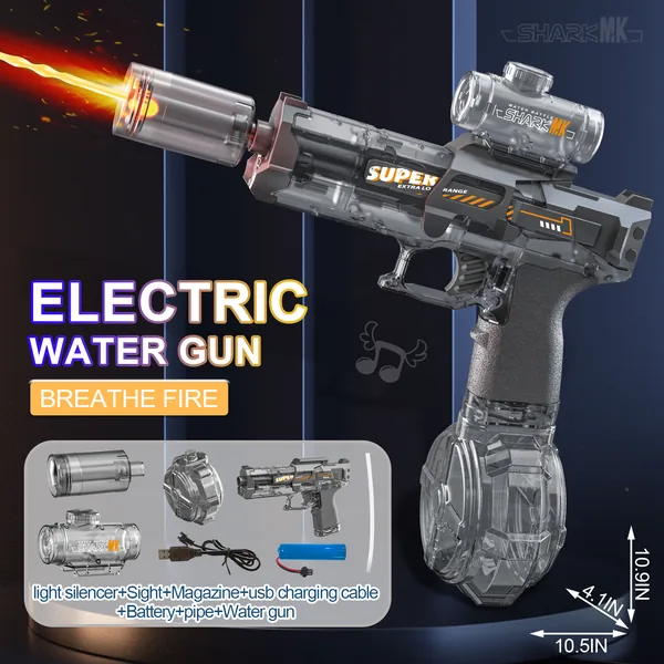 TW321205 Powerful Electric Water Gun Light-up Toys Glowing Silencer A