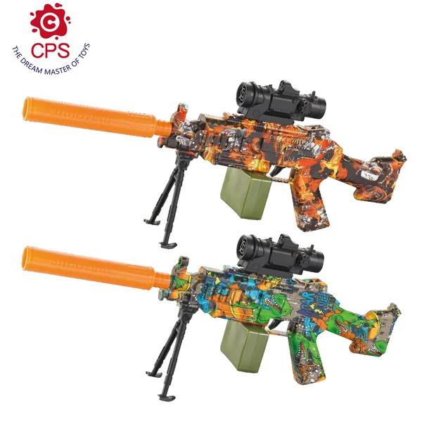 TW308569 Automatic Electric Soft Bullet Gun M249 Plastic Water Gun wi
