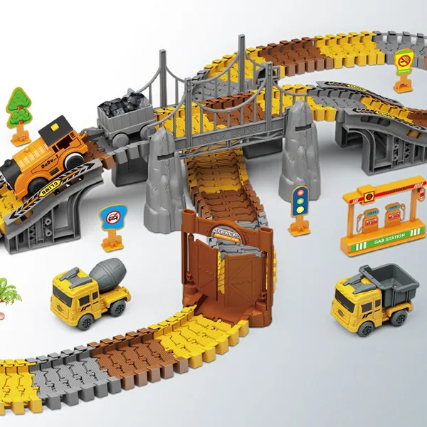 TW271736 Electric 174Pcs Slot Car Race Rrack Sets Flexible Track Play