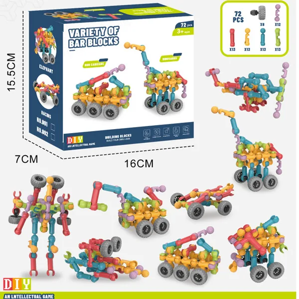 TW281094 Custom Building Blocks Educational 72pcs DIY Plastic Smart S