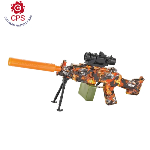 TW308569 Automatic Electric Soft Bullet Gun M249 Plastic Water Gun wi