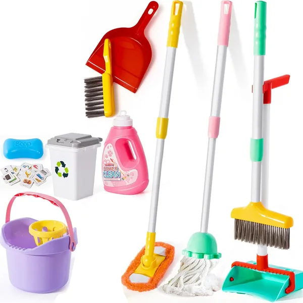 TW266426 14 Pcs Cleaning Set Pretend Play Toy Toddler Cleaning Set In