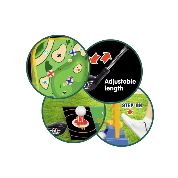 TW305382 Outdoor Golf Game Set for Children Featuring Putting Mat and