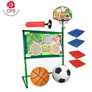 3 in 1 Dinosaur Basketball Soccer Bean Bag Toss Game