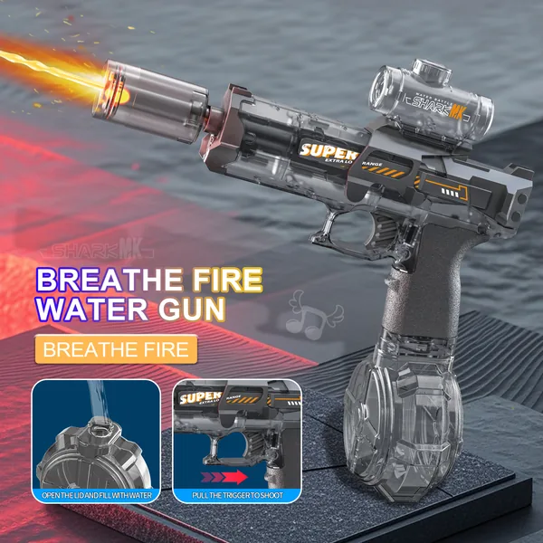 TW321205 Powerful Electric Water Gun Light-up Toys Glowing Silencer A