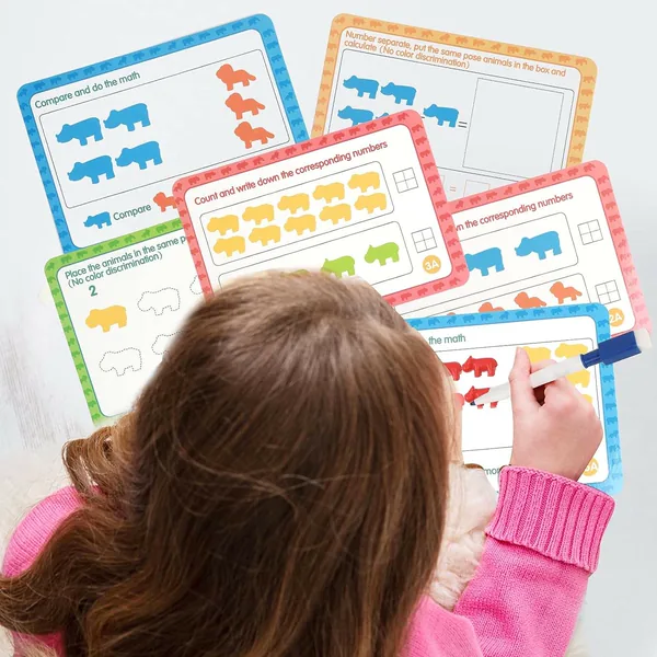 TW281858 Montessori Kids Counting Toys Color Matching Letter Game Fun
