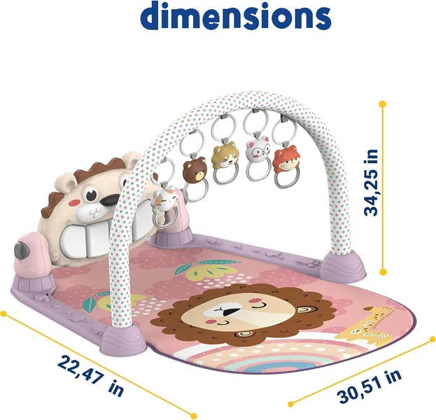 TW309181 NEW Tummy Time Musical Lion Baby Gym Play Mat Activity Cente